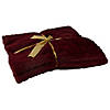 Burgundy Red Ultra Plush Faux Fur Throw Blanket 55" x 63" Image 3