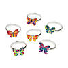 Butterfly Adjustable Rings - 12 Pc. Image 1