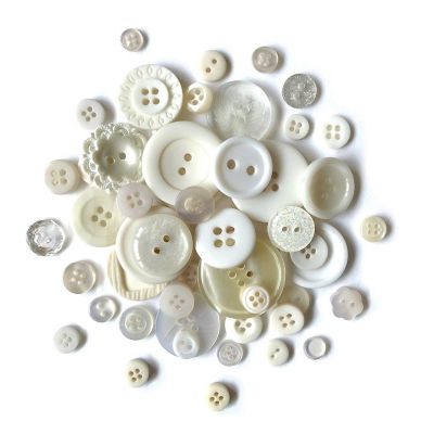 Buttons Galore Antique White Craft & Sewing Buttons in Mason Jar - 3.5 oz Image 1