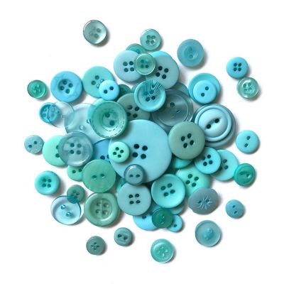 Buttons Galore Bali Blue Craft & Sewing Buttons in Mason Jar - 3.5 oz Image 1