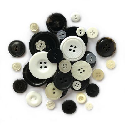 Buttons Galore Black & White Craft & Sewing Buttons - Tuxedo - 8 oz. Image 1