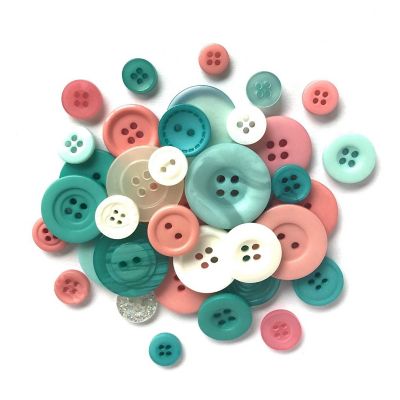 Buttons Galore Colorful Craft & Sewing Buttons - Coral Reed - 8 oz. Image 1