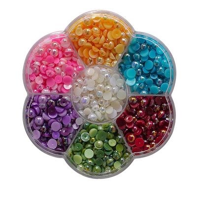 Buttons Galore Flat Back Pearl Assortments in Flower Box Container Image 1
