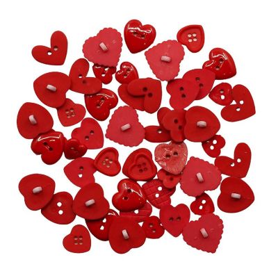 Buttons Galore Heart Assortment Button Super Value Pack for DIY Craft and Sewing Projects - 50 Buttons Image 1