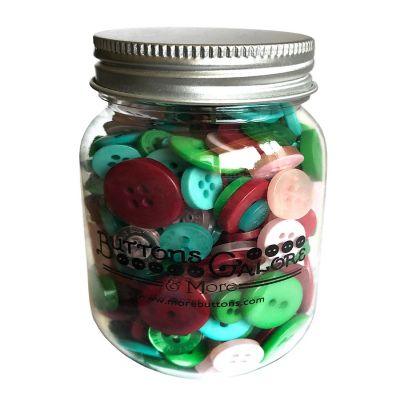 Buttons Galore Retro Christmas Craft & Sewing Buttons in Mason Jar - 3.5 oz Image 1