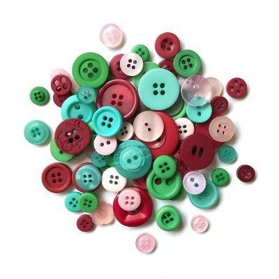 Buttons Galore Retro Christmas Craft & Sewing Buttons in Mason Jar - 3.5 oz Image 1