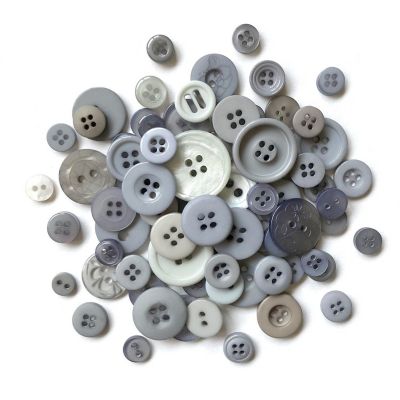 Buttons Galore Smokey Greys Craft & Sewing Buttons in Mason Jar - 3.5 oz Image 1