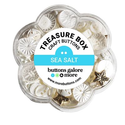 Buttons Galore Treasure Box Fancy Designer Buttons for Sewing and Crafts - 100+ Buttons - Sea Salt Image 1