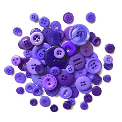 Buttons Galore Ultra Violet Craft & Sewing Buttons in Mason Jar - 3.5 oz Image 1