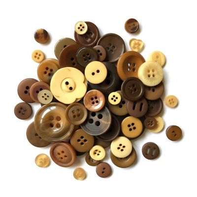 Buttons Galore Warm Cocao Craft & Sewing Buttons in Mason Jar - 3.5 oz Image 1