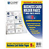C-Line Business Card Holder, Poly with Tabs, Holds 20 Cards/Page, 11" x 8-1/2", 5 Per Pack, 5 Packs Image 1