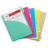 C-Line Mini Size 5-Tab Poly Index Dividers, Assorted Colors with Slant Pockets, 12 Sets Image 1