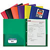 C-Line Two-Pocket Heavyweight Poly Portfolio Folder with Prongs, Assorted Primary Colors, Pack of 36 Image 1