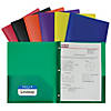 C-Line Two-Pocket Heavyweight Poly Portfolio Folder with Prongs, Assorted Primary Colors, Pack of 36 Image 1