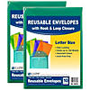 C-Line XL Reusable Envelopes, Hook and Loop Closure, 8 1/2 x 11, Assorted Colors, 10 Per Pack, 2 Packs Image 1