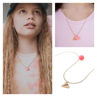 CALICO SUN Emma Necklace - Gold Paper Airplane Image 1
