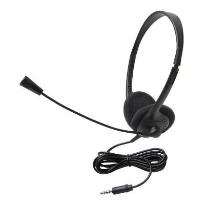 Califone 3065AVT Lightweight On-Ear Headset with Gooseneck Microphone, 3.5mm Plug, Black Image 1
