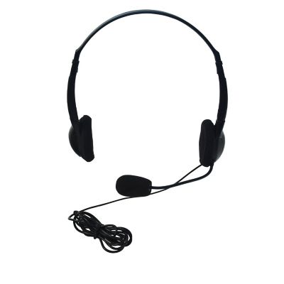 Califone 3065AVT Lightweight On-Ear Headset with Gooseneck Microphone, 3.5mm Plug, Black Image 1