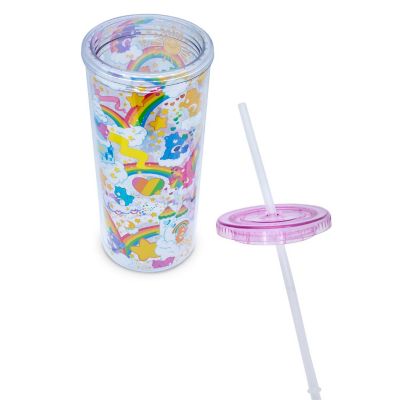 Care Bears Rainbow Stars Carnival Cup With Lid and Straw  Holds 20 Ounces Image 2