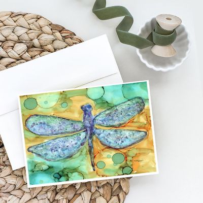 Caroline's Treasures Abstract Dragonfly Greeting Cards and Envelopes Pack of 8, 7 x 5, Insects Image 1