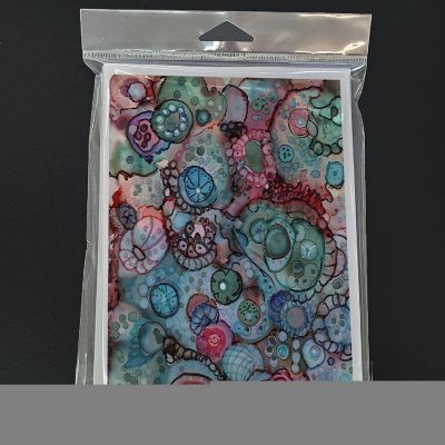 Caroline's Treasures Abstract in Reds and Blues Greeting Cards and Envelopes Pack of 8, 7 x 5, Flowers Image 2