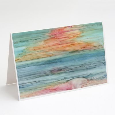Caroline's Treasures Abstract Rainbow Greeting Cards and Envelopes Pack of 8, 7 x 5, Flowers Image 1