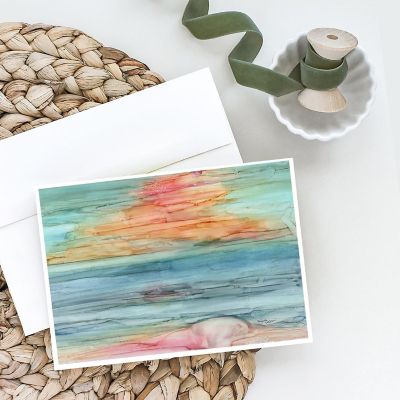 Caroline's Treasures Abstract Rainbow Greeting Cards and Envelopes Pack of 8, 7 x 5, Flowers Image 1