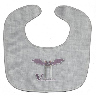 Caroline's Treasures Alphabet V for Vampire Bat Baby Bib, 10 x 13, Wild Animals Image 1