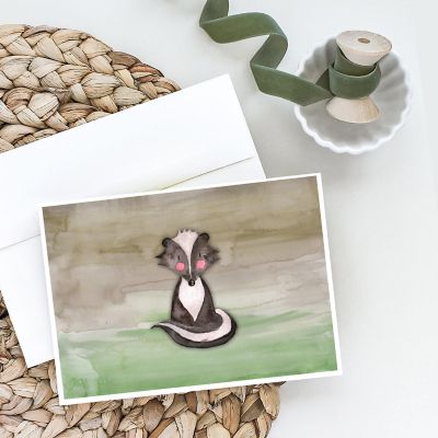 Caroline's Treasures Badger Watercolor Greeting Cards and Envelopes Pack of 8, 7 x 5, Wild Animals Image 1