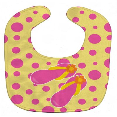 Caroline's Treasures Beach Pink Flip Flops Baby Bib, 10 x 13, Nautical Image 1