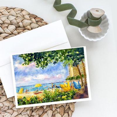 Caroline's Treasures Beach Resort view from the condo Greeting Cards and Envelopes Pack of 8, 7 x 5, Nautical Image 1