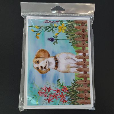 Caroline's Treasures Beagle Spring Greeting Cards and Envelopes Pack of 8, 7 x 5, Dogs Image 2