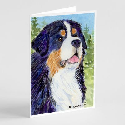 Caroline's Treasures Bernese Mountain Dog Greeting Cards and Envelopes Pack of 8, 7 x 5, Dogs Image 1