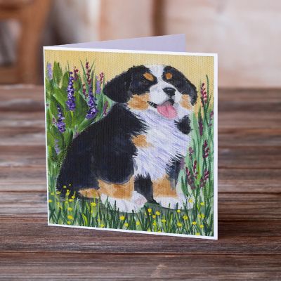 Caroline's Treasures Bernese Mountain Dog Greeting Cards and Envelopes Pack of 8, 7 x 5, Dogs Image 1