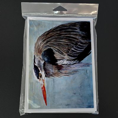 Caroline's Treasures Blue Heron Greeting Cards and Envelopes Pack of 8, 7 x 5, Birds Image 2