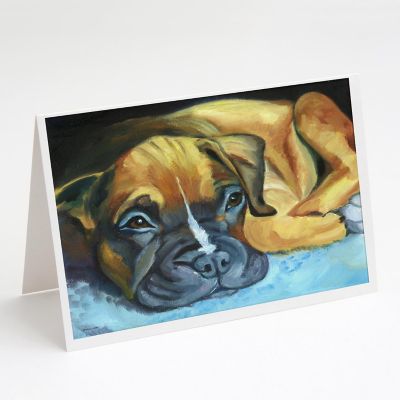 Caroline's Treasures Boxer Pup Greeting Cards and Envelopes Pack of 8, 7 x 5, Dogs Image 1