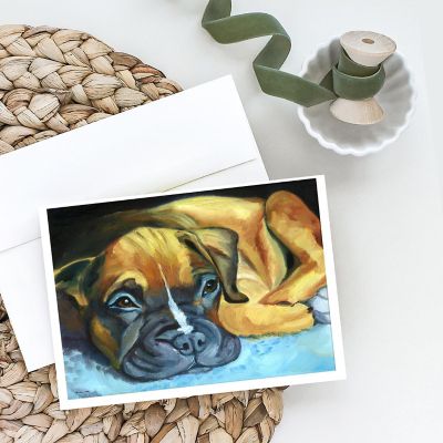 Caroline's Treasures Boxer Pup Greeting Cards and Envelopes Pack of 8, 7 x 5, Dogs Image 1