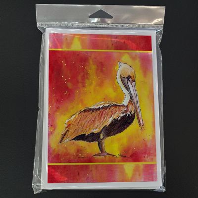 Caroline's Treasures Brown Pelican Hot and Spicy Greeting Cards and Envelopes Pack of 8, 7 x 5, Birds Image 2