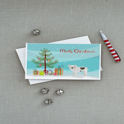 Caroline's Treasures Bulldog, English Bulldog Christmas Tree Greeting Cards and Envelopes Pack of 8, 7 x 5, Dogs Image 2