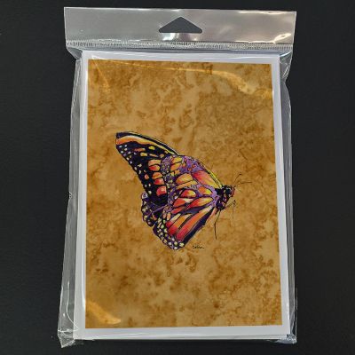 Caroline's Treasures Butterfly on Gold Greeting Cards and Envelopes Pack of 8, 7 x 5, Insects Image 2