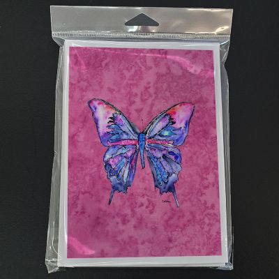 Caroline's Treasures Butterfly on Pink Greeting Cards and Envelopes Pack of 8, 7 x 5, Insects Image 2