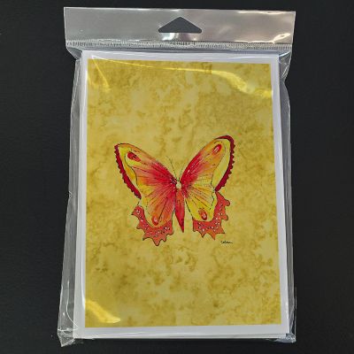 Caroline's Treasures Butterfly on Yellow Greeting Cards and Envelopes Pack of 8, 7 x 5, Insects Image 2