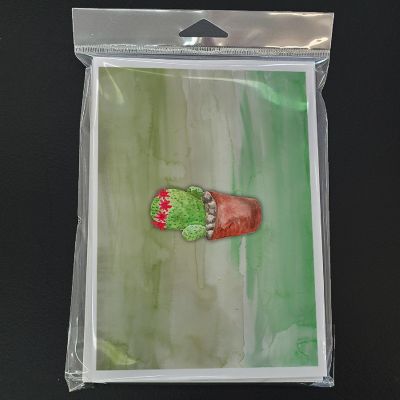 Caroline's Treasures Cactus Green Watercolor Greeting Cards and Envelopes Pack of 8, 7 x 5, Image 2