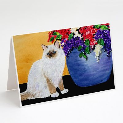 Caroline's Treasures Cat - Ragdoll Greeting Cards and Envelopes Pack of 8, 7 x 5, Cats Image 1