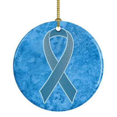 Caroline's Treasures, Ceramic Ornament, Blue Ribbon, Prostate Cancer Awareness, 2.8x2.8 Image 1
