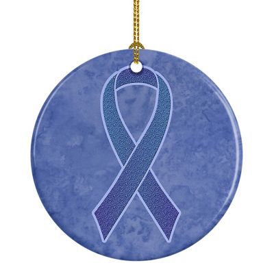 Caroline's Treasures, Ceramic Ornament, Periwinkle Blue Ribbon, Esophageal and Stomach Cancer Awareness, 2.8x2.8 Image 1