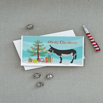 Caroline's Treasures Christmas, American Mammoth Jack Donkey Christmas Greeting Cards and Envelopes Pack of 8, 7 x 5, Farm Animals Image 2