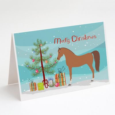 Caroline's Treasures Christmas, Arabian Horse Christmas Greeting Cards and Envelopes Pack of 8, 7 x 5, Farm Animals Image 1