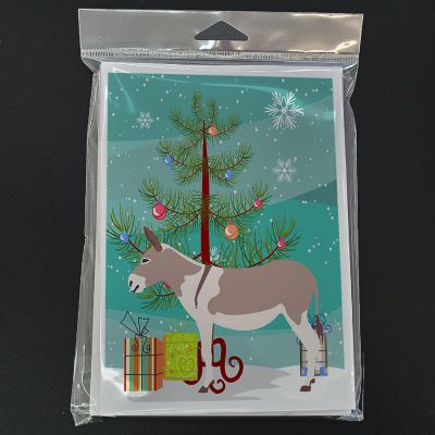 Caroline's Treasures Christmas, Australian Teamster Donkey Christmas Greeting Cards and Envelopes Pack of 8, 7 x 5, Farm Animals Image 2
