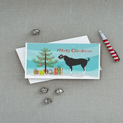 Caroline's Treasures Christmas, Black Bengal Goat Christmas Greeting Cards and Envelopes Pack of 8, 7 x 5, Farm Animals Image 2